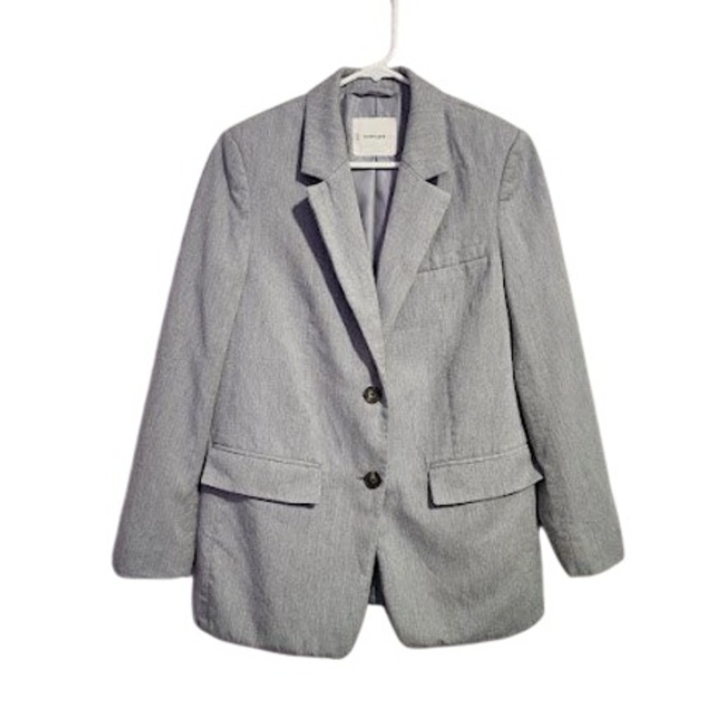 Everlane The Oversized Blazer in Buttersmooth Grey Tencel Cotton Jacket 2